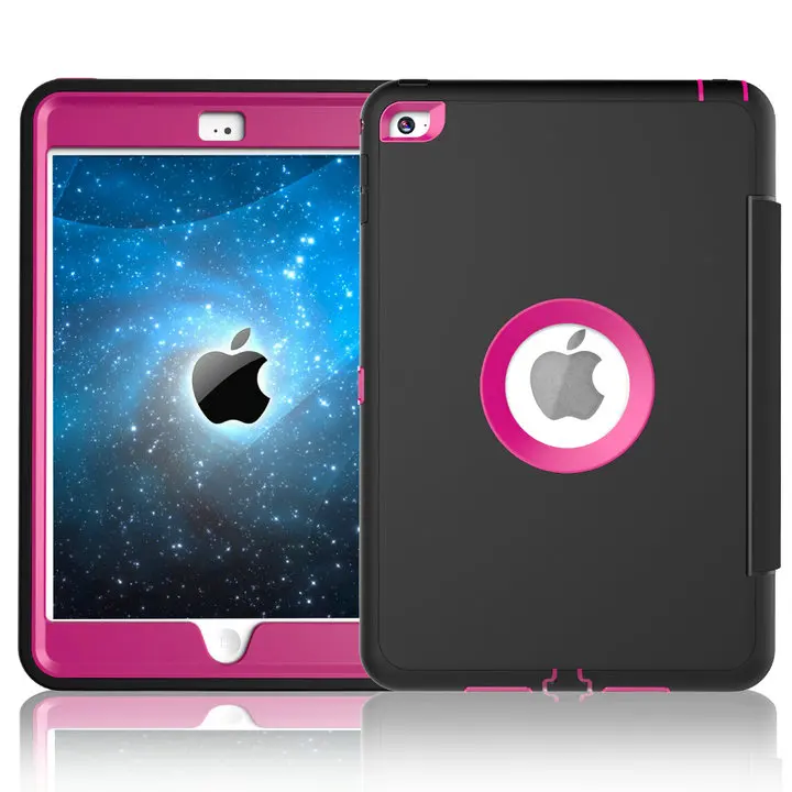 Purple Для iPad Mini 1/2/3 retina дети Безопасный бронированный противоударный чехол Heavy Duty силиконовый Жесткий Чехол Smart Cover с Авто Режим сна/Пробуждение - Цвет: Purple