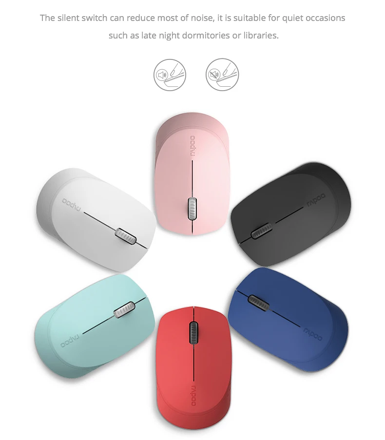Новая Бесшумная Беспроводная оптическая мышь Rapoo с Bluetooth 3,0/4,0 RF 2,4G Бесшумная мини Бесшумная мышь для Windows PC ноутбука компьютера