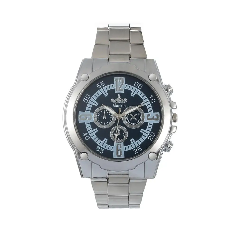 Часы наручные мужские кварцевые серебристые из нержавеющей стали брендовые