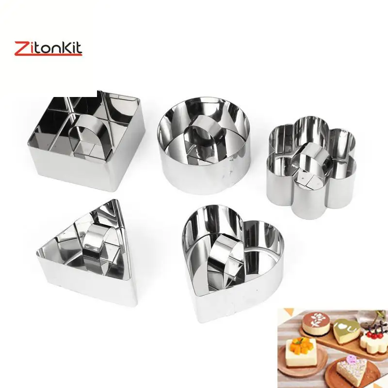 5 шт. кольцо для Мусса форма торта круглое Сердце цветок треугольная 3D
