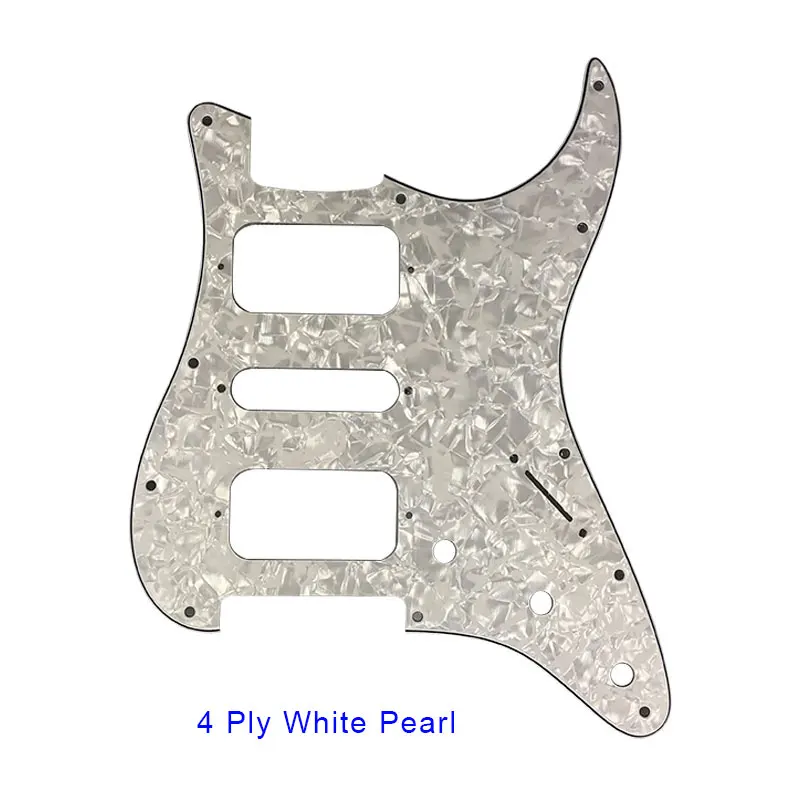 4 ply white pearl Pleroo Аксессуары для гитары 11 Отверстие под винт накладку для Fender Stratocaster США/Мексиканская Стандартный ST HSH Guitarra царапинам плиты - Цвет: 4 ply white pearl