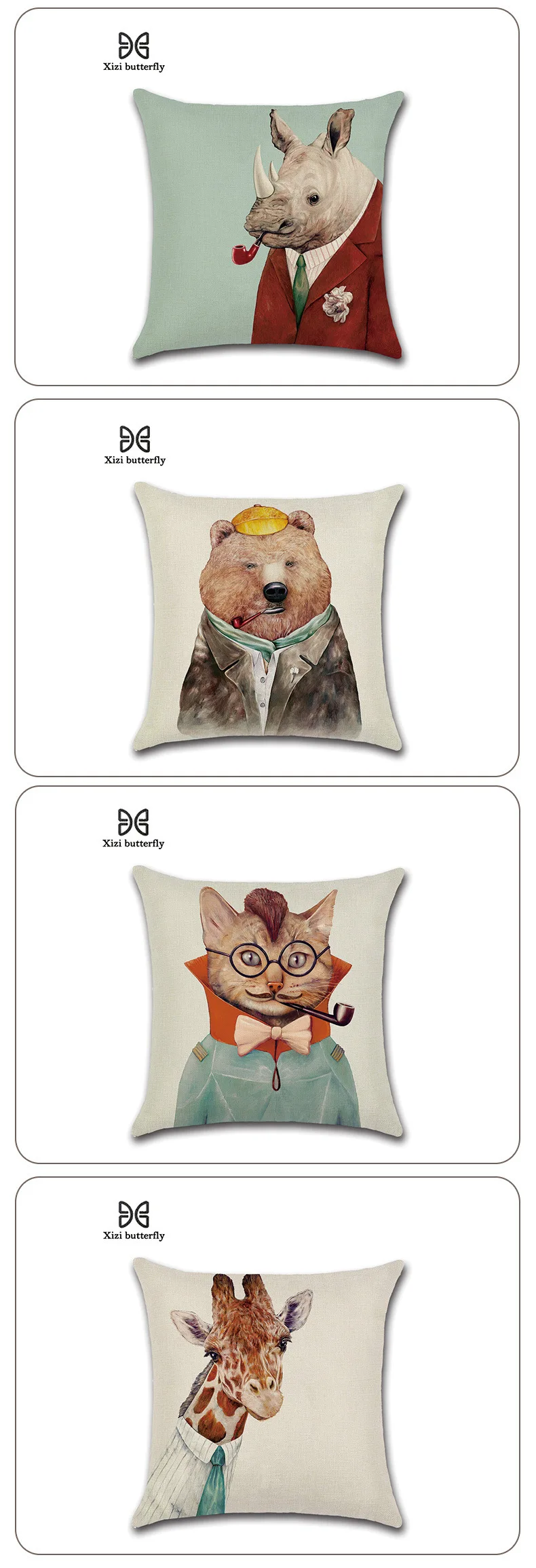 Животное Mr. Cat Famliy напечатанная Подушка Чехол диванная подушка хлопковое постельное бельё мультяшная наволочка для Дома Офиса отеля Coussin 45*45 см