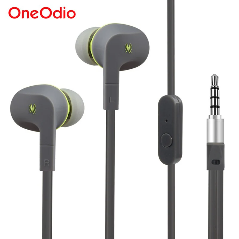 Оригинальный Oneodio стерео вкладыши Шум отмена In Ear спортивные наушники Проводная гарнитура с микрофоном для