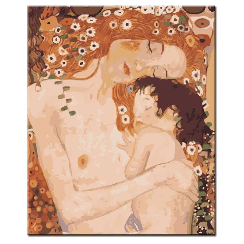 Digital Diy oil painting by numbers mother embraces the child wall decor picture on canvas paint coloring number drawing | Дом и сад