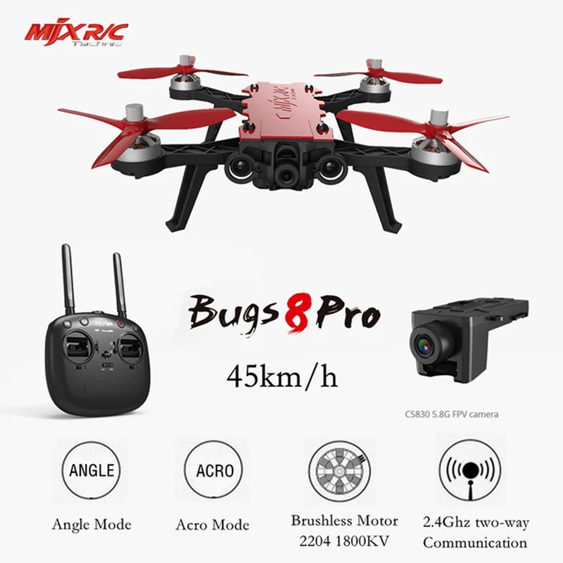 Дрон с камерой живой видео видом от первого лица очками MJX Bugs 8 Pro B8pro 5 Г 720 P 4CH