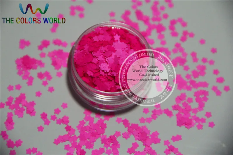 

Solvent resistant - Neon Shocking Pink Color Flower Shape Glitter Spangles for Nail Polish and Other DIY decoration 1Pack =50g