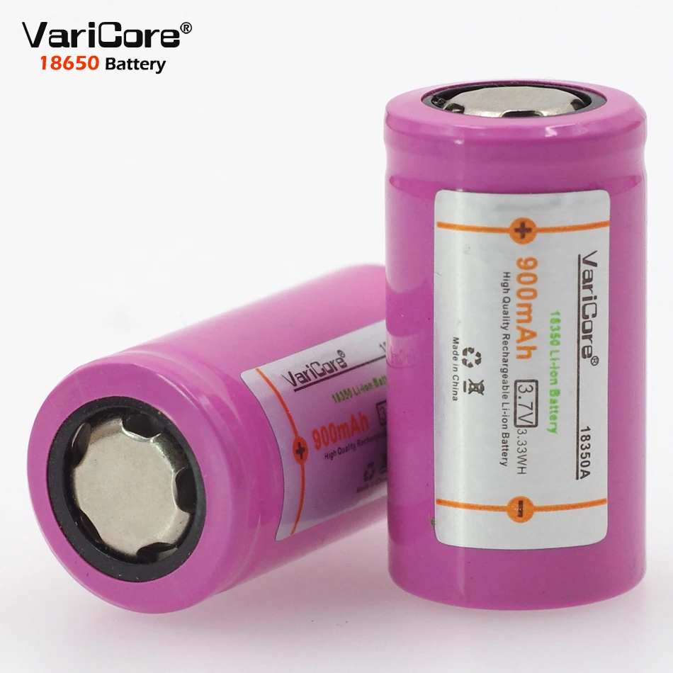 8 шт. Литиевая батарея VariCore ICR 18350 900 мАч 3 7 в цилиндрическая лампа электронная