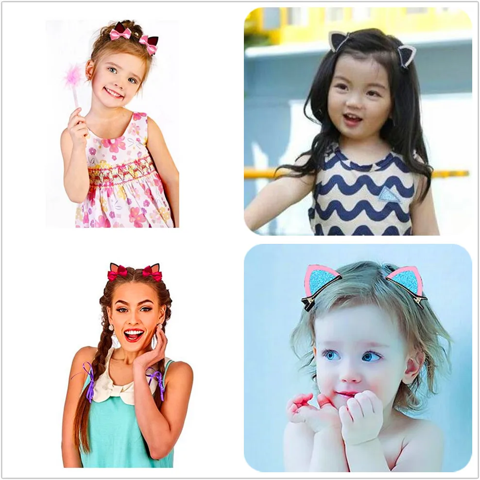 2 шт./компл. заколки для волос с милыми кошачьими ушками девочек модные детей