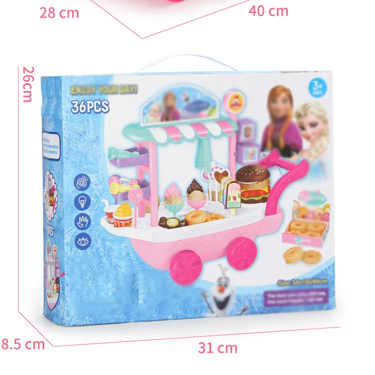 Ролевые мини игрушки для кухни детей мороженое тележка конфет вращающаяся