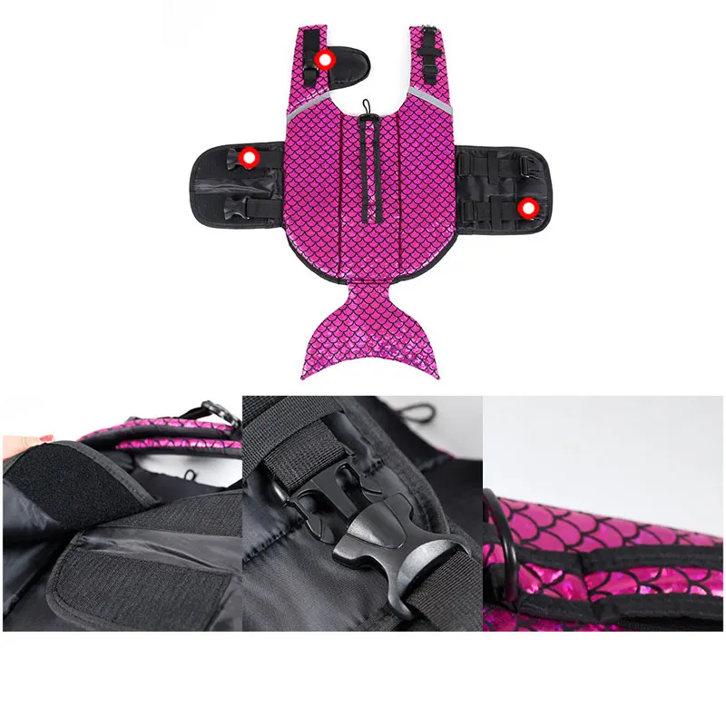 Безопасный спасательный жилет для собак одежда ошейник купания костюм русалки