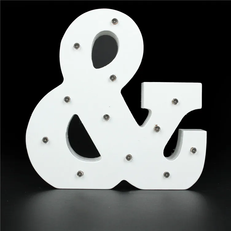 Деревянные буквы алфавита светодиодная лампа знак шатер освещение ночник