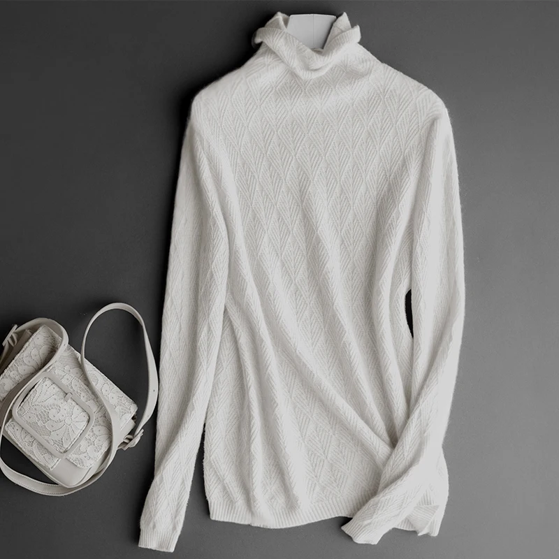 Winter Women Sweater 100% Pure Cashmere Knitwear High Quality Turtleneck Warm Pullovers Tops Girls Clothes 5Colors Ladies | Женская