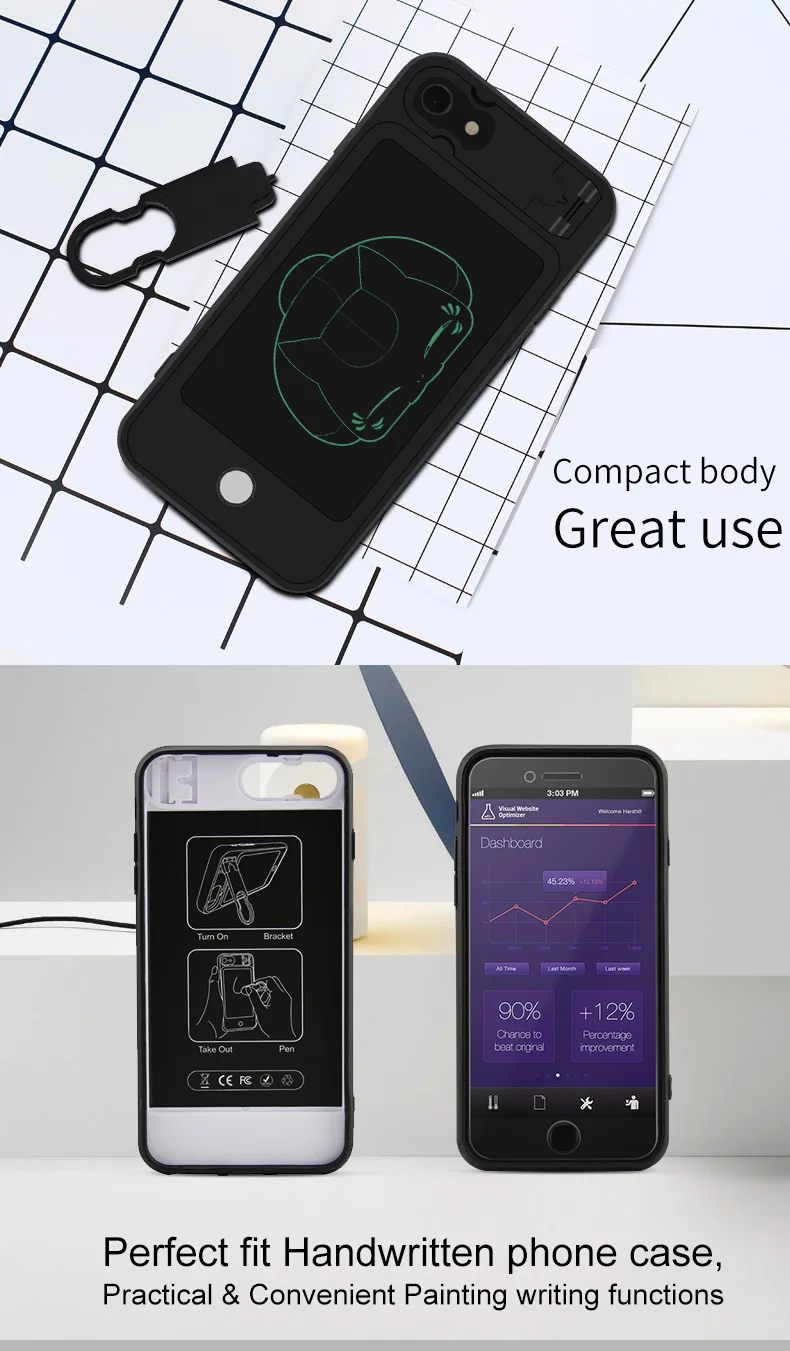 CHUYI ЖК-планшет чехол для iPhone 6 S 7 8 мини электронный почерк коврик доска для рисования блокноты со складной подставкой
