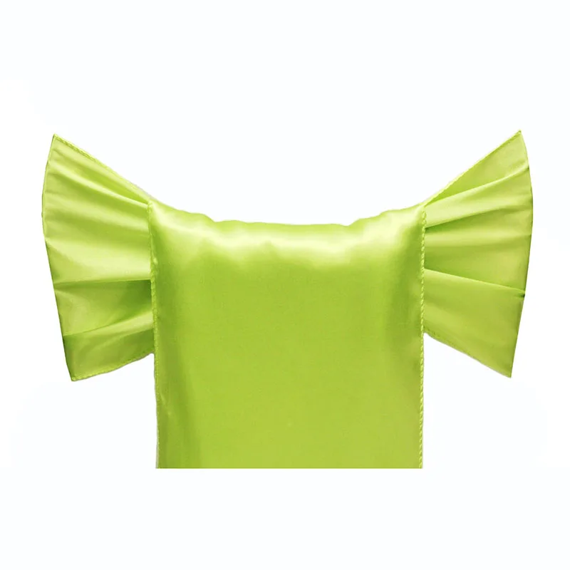 Apple Green Розовое Атласное кресло цвета фуксии с поясом-бабочкой для банкета, свадьбы, банкета, атласная ткань, стул ручной работы с бабочкой - Цвет: Apple Green