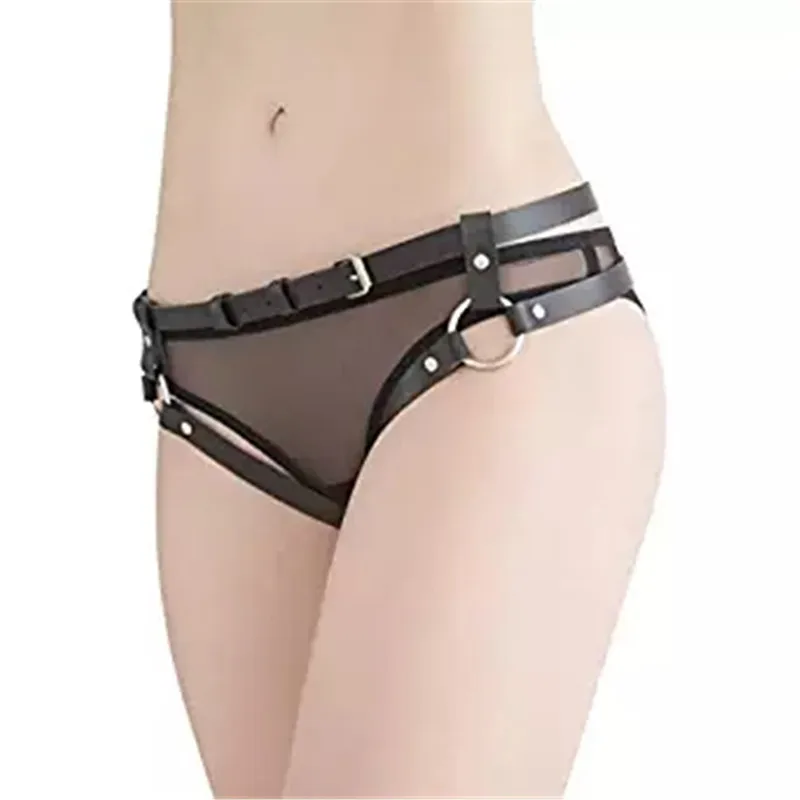 

CETIRI Women Sexy Punk Leather Harness Garter Belt Adjustable Waist Leg Cincher Cage Belt Adjustable Underwear Bondage