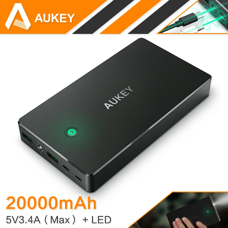 AUKEY 20000 мАч быстро Универсальный Мобильные аккумуляторы с двумя USB Портативный