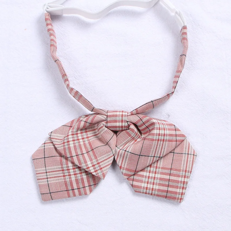 

New Orthodox Jk Pink Lattice Tie Uniform Japanese Korean High School Girls Bowtie School Student Uniform Sailor Suit Accessories