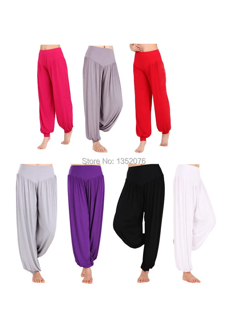 Женские Штаны Для Йоги свободные эластичные шаровары для танцев фитнес широкие