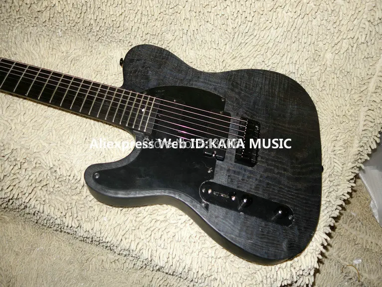 Левшей 7 струн цельная шея электрогитара с эбеновым грифом бесплатная