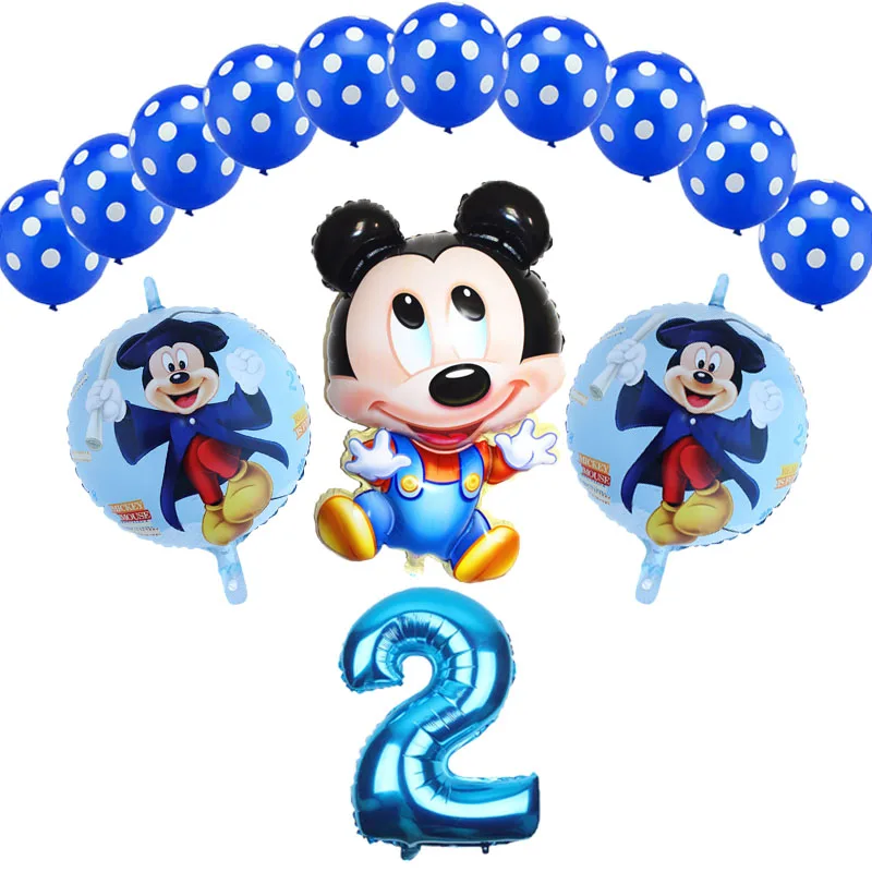 Mickey 2 14 шт. 32 дюйма розовый и голубой номер фольга надувные шары Mickey воздушный шар "Минни" Рисунок От 1 до 8 лет детей Для мальчиков и девочек декор для вечеринки в честь Дня Рождения - Color: Mickey 2