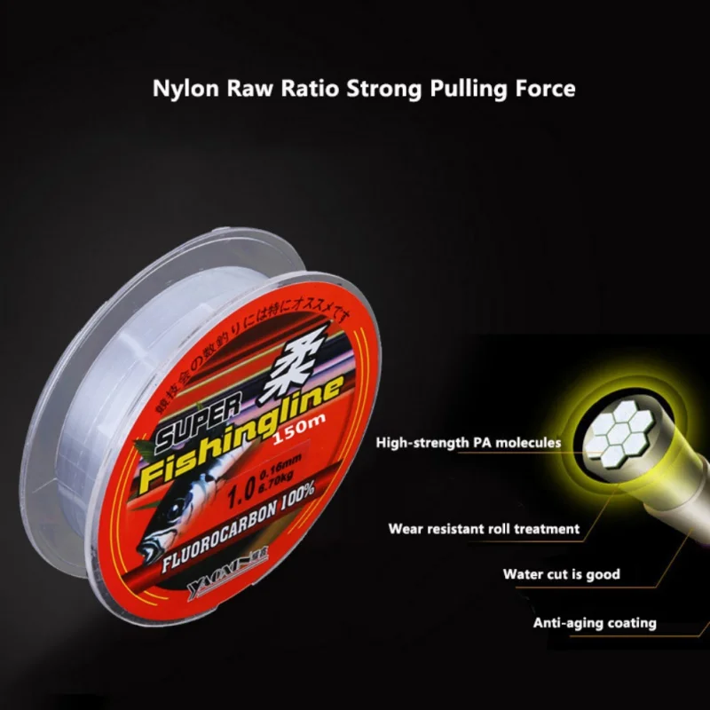 

150M Nylon Fluorocarbon Fishing Line 164 Yards High Strength Large Horsepower Fishing Line Sea Squid Outdoor Accessories