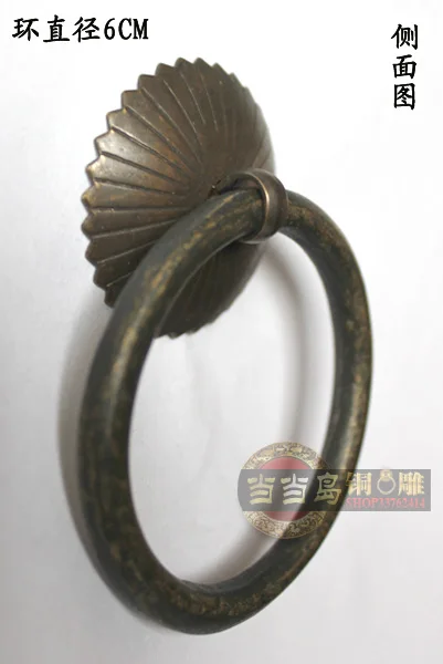 60 мм китайская антикварная мебель бронзовая медная живая ручка классическое