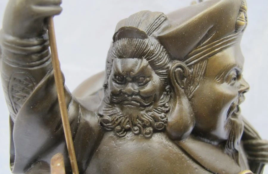 Тибет Чистая Бронза Медь три стороны Maha Jia Lu Mahakala деньги статуя Будда | Дом и сад
