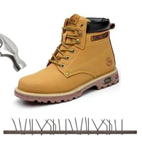 men genuine leather steel toe cap work boot autumn winte men outdoor anti static puncture proof safety shoes protection footwear