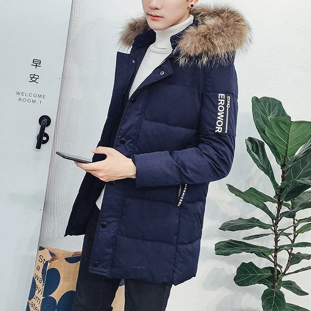 Новое поступление 2017 года зимние теплые однотонные Для мужчин Пальто для будущих