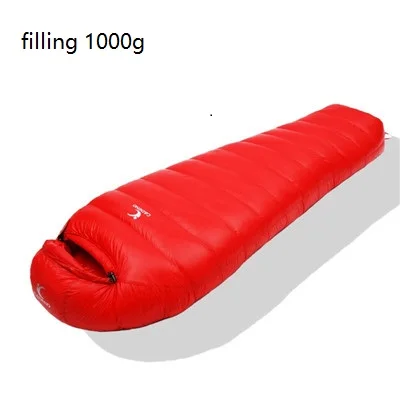 red 1000g Сверхлегкий спальный мешок, спальный мешок для кемпинга, зимний осенний спальный мешок для мумии, вакуумный спальный мешок для кемпинга, аксессуары для кемпинга - Цвет: red 1000g