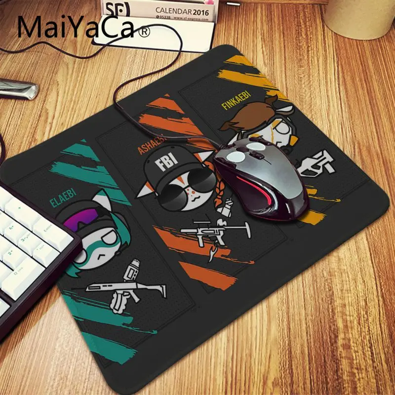 Maiyaca крутые модные радужные игровые коврики Six Siege gamer коврик для мыши большой размер игровой коврик для мыши Прочный ПК Противоскользящий коврик для мыши - Цвет: Lock Edge 25x29cm