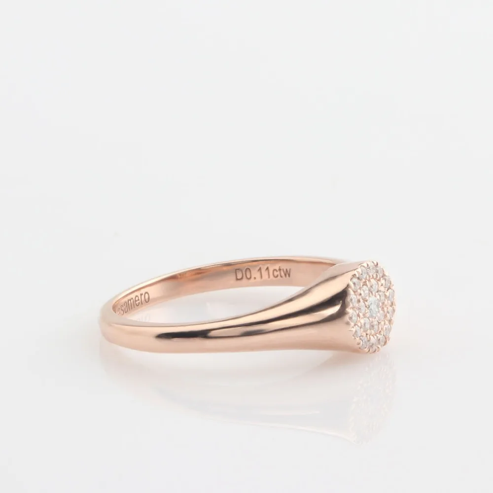 LASAMERO круглая огранка 0.11CTW форма натуральный бриллиант 14k золото Двойной Ореол Рок Панк винтажное этническое