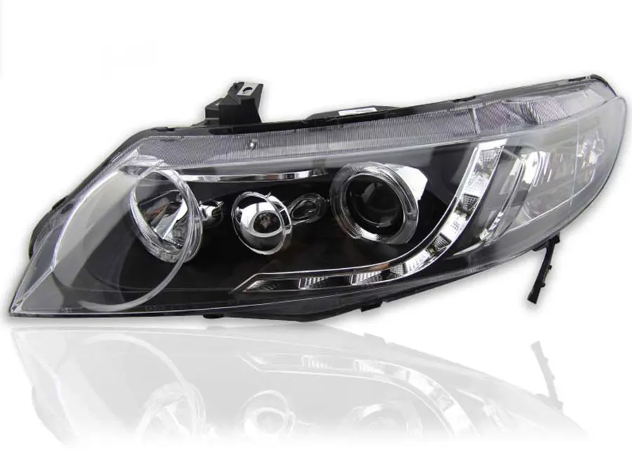 2 шт. светодиодный фары для Honda Civic 2007-2011 светодиодный автомобильный фонарь ангельские глазки ксенон HID комплект Противотуманные фары светодиодный дневные ходовые огни