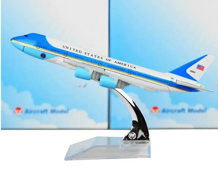Модель самолета ВВС США one B747-200 Airlines 16 см Мужская игрушка подарок на день рождения