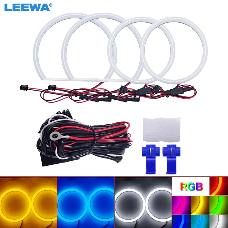 LEEWA 2x120мм 2x146мм автомобильные кольца с галогеном хлопковые огни SMD светодиодные