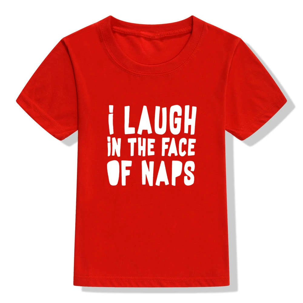 Летняя детская футболка забавные детские топы с принтом я смеюсь в лице НАПС