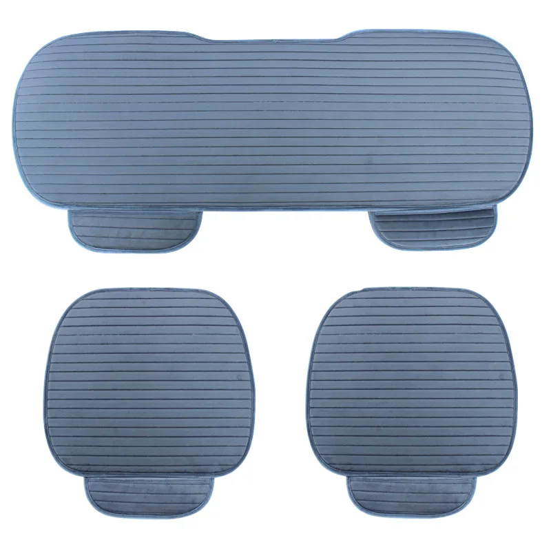 1 set grey Чехол для автомобильного сиденья, передняя и задняя стекающаяся ткань, подушка, не скользящая, автомобильные аксессуары, универсальный протектор для сиденья, коврик, сохраняющий тепло зимой - Название цвета: 1 set grey