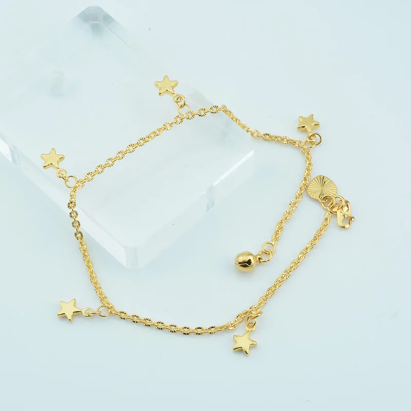 1 шт. Для женщин 2 мм смарт часы браслеты цепочки на ногу Золотая Звезда цепочка