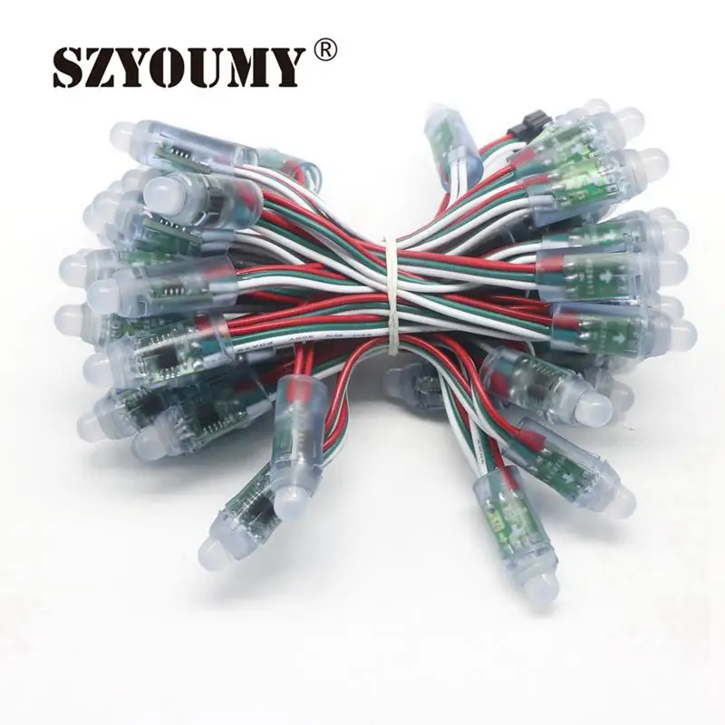 SZYOUMY 5 в 12 мм Led WS2811 IC LED Круглый пиксельный модуль 15 см провод цифровой полный цвет