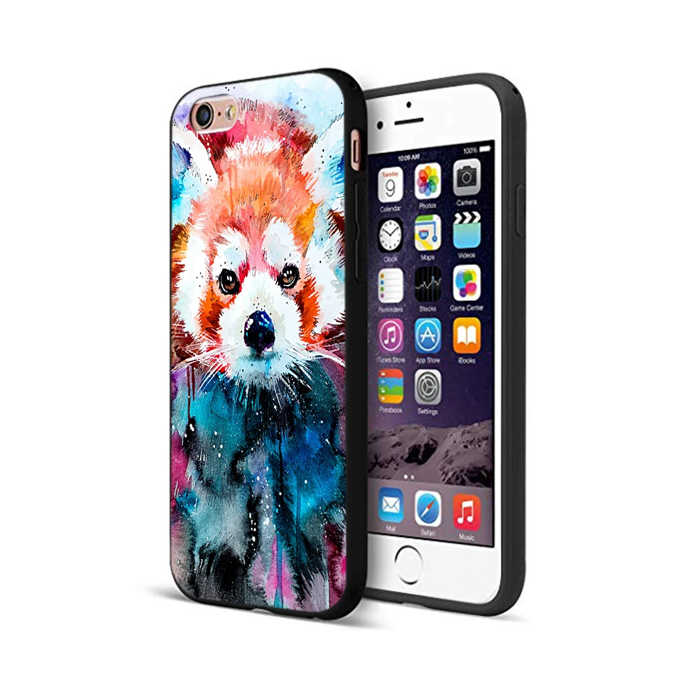 Черный чехол из ТПУ для iphone 5 5s se 6 6s 7 8 plus x 10 XR XS 11 pro MAX Модный с изображением енота