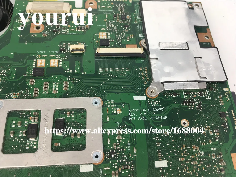Материнская плата для ASUS X45VD REV 2,0 X45V, материнская плата для ноутбука с радиатором GT610M с 2 Гб ОЗУ, протестированная материнская плата