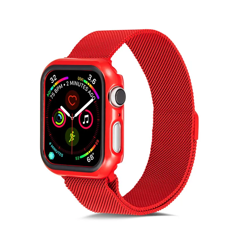 Ультратонкий зеркальный чехол для часов Milanese Loop ремешок Apple Watch 4 модный защитный