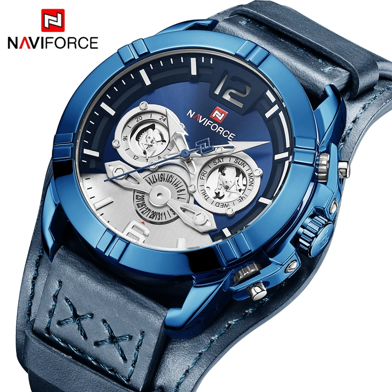 NAVIFORCE мужские часы Топ люксовый бренд модные спортивные повседневные Аналоговые