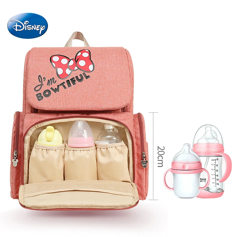Disney новая вместительная бутылочка для кормления, термоизоляционные сумки, USB, ткань Оксфорд, рюкзак для хранения подгузников, рюкзаки для ухода за ребенком