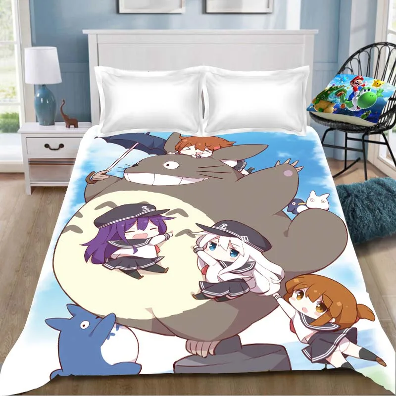 4 Тоторо аниме печать простыня Vegeta Хаяо Миядзаки Tonari No Totoro детская комната Простыня Постельное белье(без наволочки - Цвет: 4