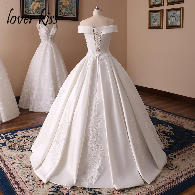 Любовник Поцелуй Vestidos De Noiva сатиновое свадебное платье 2021 кружево и натурального