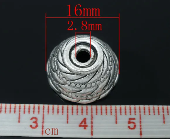 DoreenBeads Бусины Из Цинкового металлического сплава колпачки античный серебряный