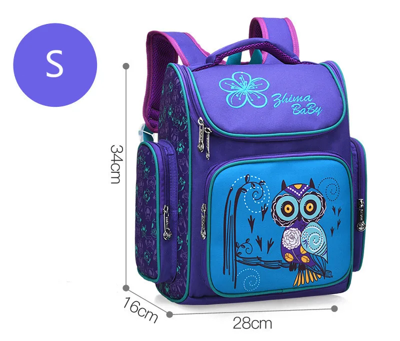 Small purple Delun детские школьные сумки высокого качества с 3D мультяшными автомобилями для мальчиков и девочек, детские ортопедические дорожные сумки для путешествий, школьный рюкзак, сумки - Цвет: Small purple