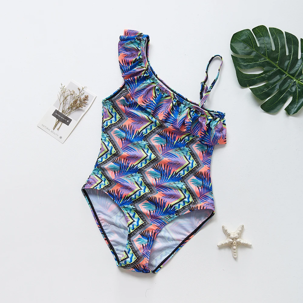 One-Piece Swimsuit Girls Bathing Suits Large Girls Swimwear 5-14 Years Summer Beach Wear Children Girls Swimsuits 9012