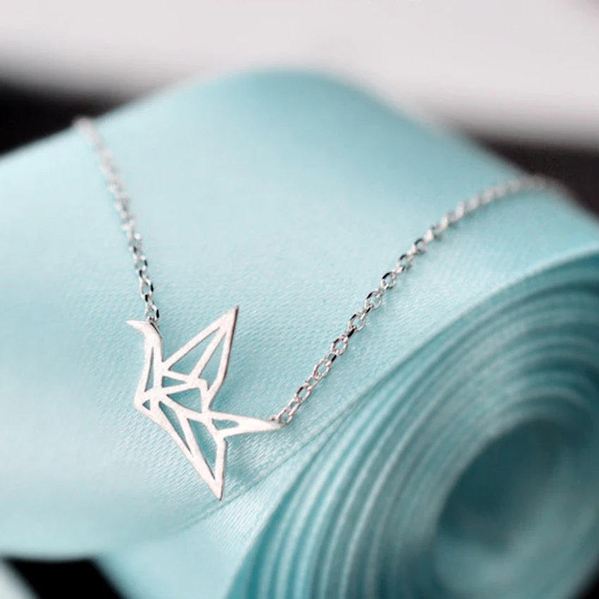 Женские ожерелья и подвески с птицами Kinitial простые серебристого цвета Журавлями